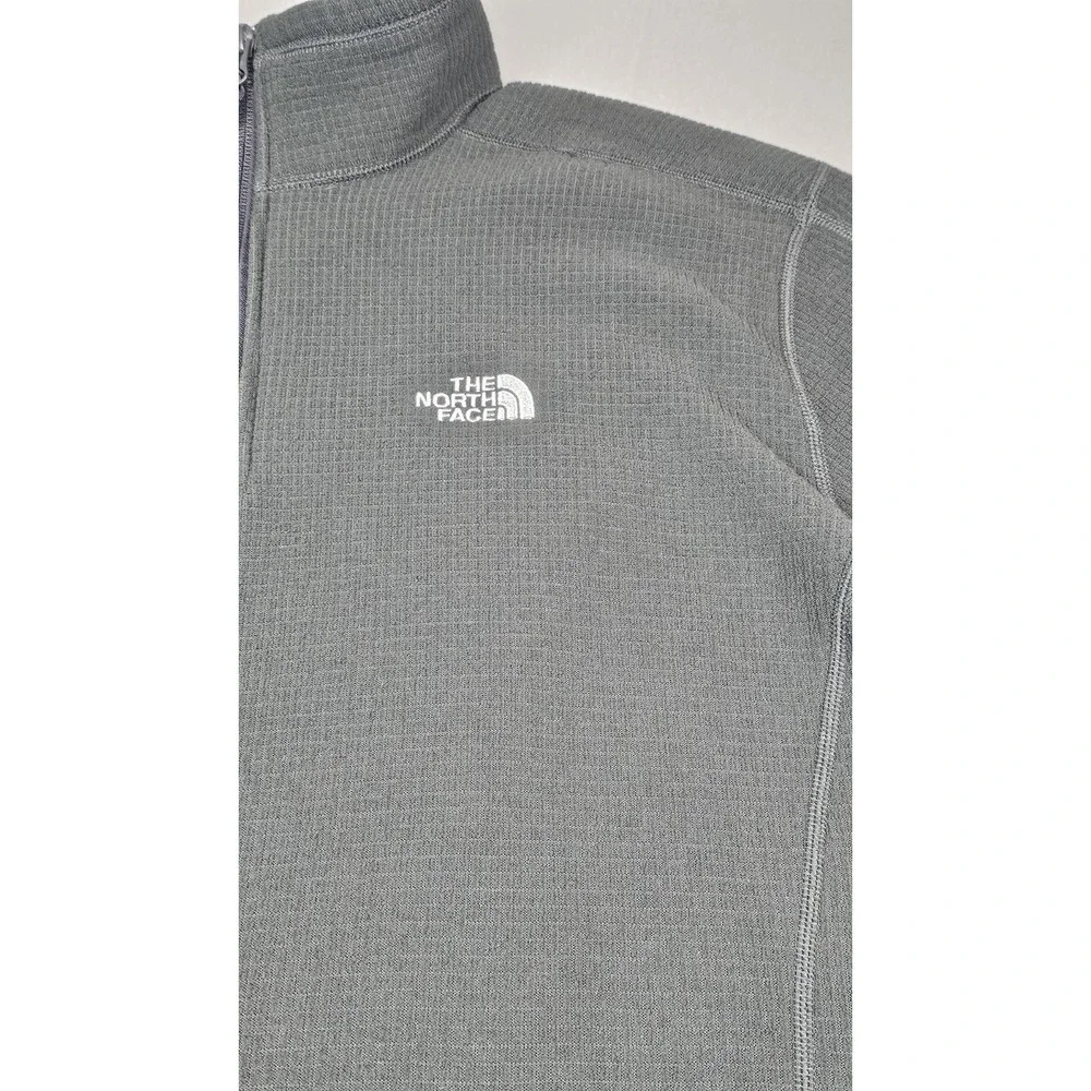 North Face Sweater‎ Mens XL Qt. Zip Pullover Waffle Gray Green Textured Gorpcore
